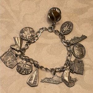 Vintage Silver Kentucky Charm Braclet